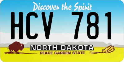 ND license plate HCV781