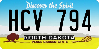 ND license plate HCV794