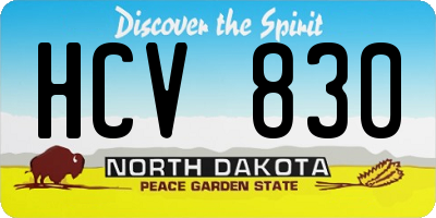 ND license plate HCV830