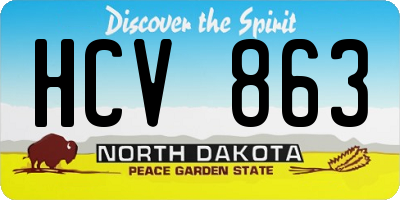 ND license plate HCV863