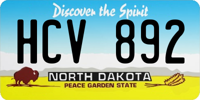 ND license plate HCV892