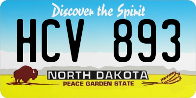 ND license plate HCV893