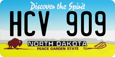 ND license plate HCV909