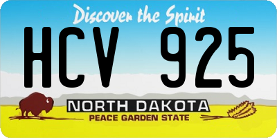 ND license plate HCV925