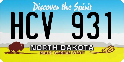 ND license plate HCV931