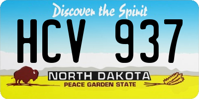 ND license plate HCV937
