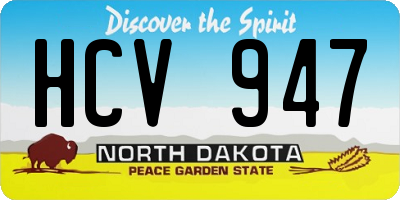 ND license plate HCV947