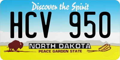 ND license plate HCV950