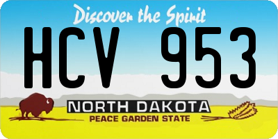 ND license plate HCV953