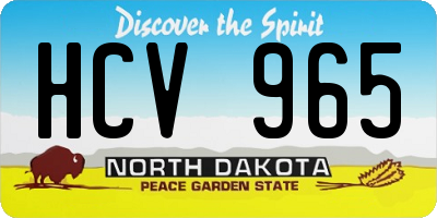 ND license plate HCV965