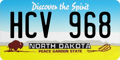 ND license plate HCV968