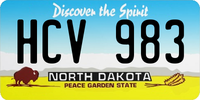 ND license plate HCV983
