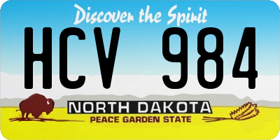 ND license plate HCV984