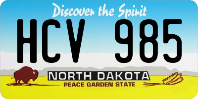 ND license plate HCV985