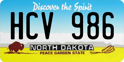 ND license plate HCV986