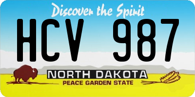 ND license plate HCV987