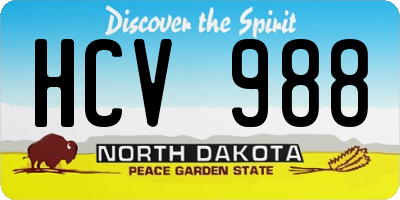 ND license plate HCV988