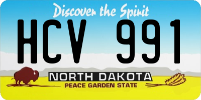 ND license plate HCV991