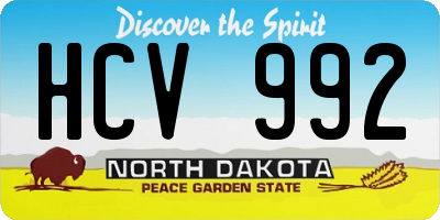 ND license plate HCV992
