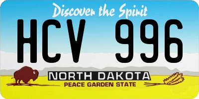 ND license plate HCV996