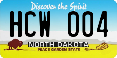 ND license plate HCW004