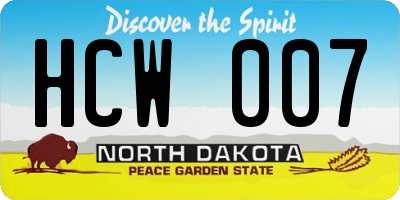 ND license plate HCW007
