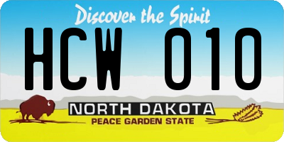 ND license plate HCW010