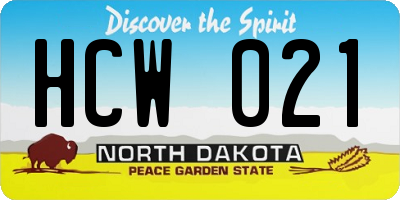 ND license plate HCW021