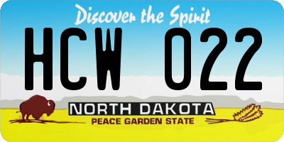 ND license plate HCW022