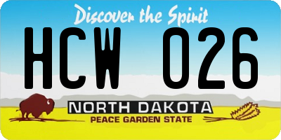 ND license plate HCW026