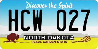 ND license plate HCW027
