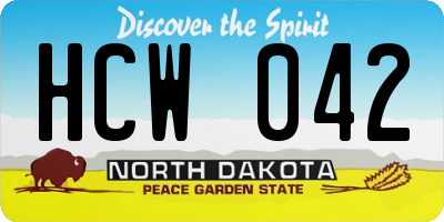 ND license plate HCW042