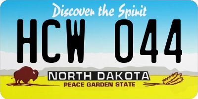 ND license plate HCW044