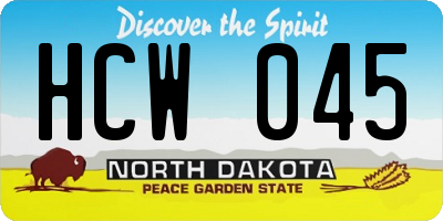 ND license plate HCW045