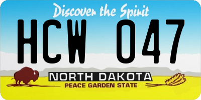 ND license plate HCW047