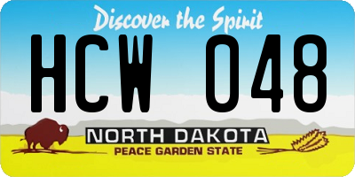 ND license plate HCW048