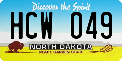 ND license plate HCW049