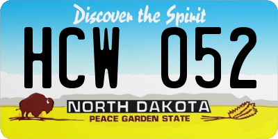 ND license plate HCW052