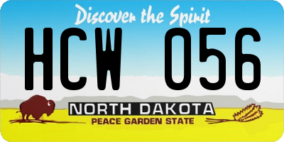 ND license plate HCW056