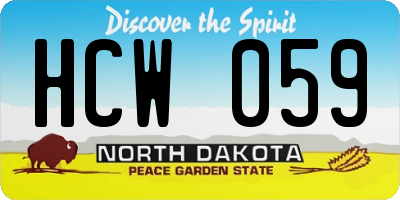 ND license plate HCW059