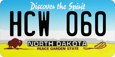 ND license plate HCW060