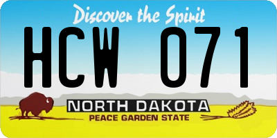 ND license plate HCW071