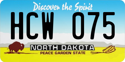 ND license plate HCW075