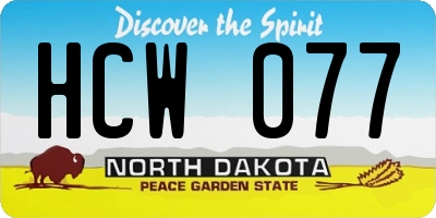 ND license plate HCW077