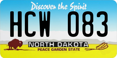 ND license plate HCW083