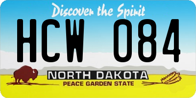 ND license plate HCW084