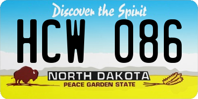 ND license plate HCW086