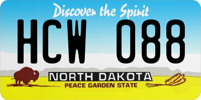 ND license plate HCW088