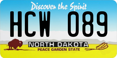 ND license plate HCW089