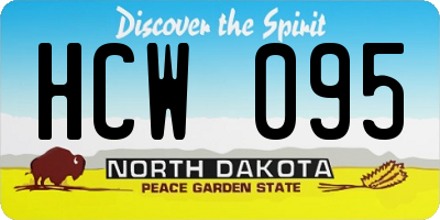 ND license plate HCW095